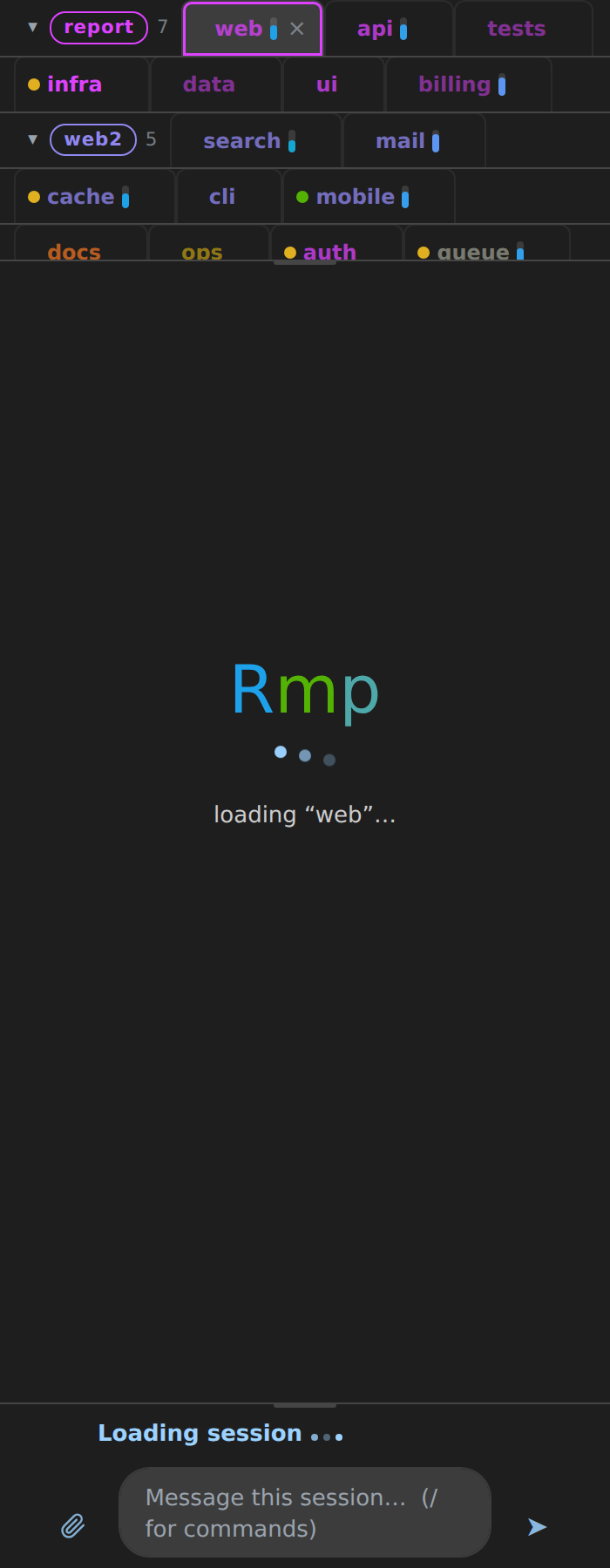 Clicking a skeleton tab puts up the loader until its transcript arrives